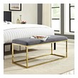 white small accent chairs Modway Furniture Benches and Stools Gold Gray