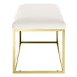 back accent chair Modway Furniture Benches and Stools Gold Ivory