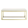 back accent chair Modway Furniture Benches and Stools Gold Ivory