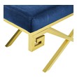 accent chair wood and fabric Modway Furniture Benches and Stools Gold Navy