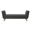 velvet bench Modway Furniture Benches and Stools Gray
