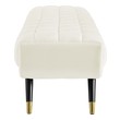 ivory leather arm chair Modway Furniture Benches and Stools Ottomans and Benches Ivory