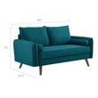sectional couch with a pull out bed Modway Furniture Sofas and Armchairs Teal