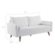cream microfiber sectional Modway Furniture Sofas and Armchairs White