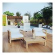 grey patio set Modway Furniture Sofa Sectionals Natural White