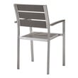 rustic dining set with bench Modway Furniture Bar and Dining Dining Room Chairs Silver Gray