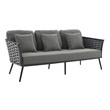 mid century sofa Modway Furniture Sofa Sectionals Gray Charcoal