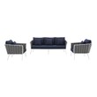 mid century couch Modway Furniture Sofa Sectionals White Navy