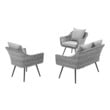 wing back accent chair Modway Furniture Sofa Sectionals Chairs Gray Gray