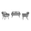 wing back accent chair Modway Furniture Sofa Sectionals Chairs Gray Gray