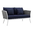 leather couch with chaise lounge Modway Furniture Sofa Sectionals White Navy