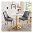 round kitchen dining sets Modway Furniture Bar and Dining Tables Gold White