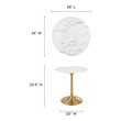 white marble top dining table set Modway Furniture Bar and Dining Tables Gold White