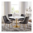 kitchen table and 6 chairs set Modway Furniture Bar and Dining Tables Gold White