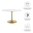 small 6 person dining table Modway Furniture Bar and Dining Tables Gold White