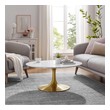 large wood side table Modway Furniture Tables Gold White