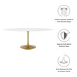 6 person circle dining table Modway Furniture Bar and Dining Tables Gold White