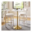 3 piece round pub table set Modway Furniture Bar and Dining Tables Gold White