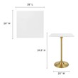 pub style table Modway Furniture Bar and Dining Tables Gold White