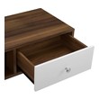 exclusive tv stands Modway Furniture Tables Walnut White