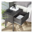 black glass bedside table Modway Furniture Case Goods Charcoal