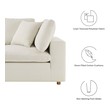 sectional sofa for small spaces Modway Furniture Sofas and Armchairs Light Beige