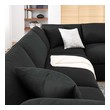 chaise small sofa Modway Furniture Sofas and Armchairs Black