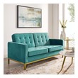 chaise lounge sectional Modway Furniture Sofas and Armchairs Gold Teal