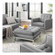 leather and fabric ottoman Modway Furniture Sofas and Armchairs Silver Gray