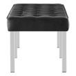 grey velvet bench with storage Modway Furniture Benches and Stools Ottomans and Benches Silver Black