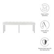 white wood arm chair Modway Furniture Benches and Stools Silver White