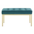 wooden ottoman bench seat Modway Furniture Benches and Stools Gold Teal
