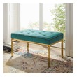 wooden ottoman bench seat Modway Furniture Benches and Stools Gold Teal