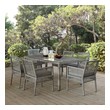 9 piece outdoor dining Modway Furniture Bar and Dining Outdoor Dining Sets Gray Gray