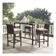grey velvet bar stools set of 2 Modway Furniture Bar and Dining Brown Beige