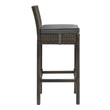 bar stool chair for kitchen Modway Furniture Bar and Dining Brown Charcoal