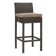 tall wooden bar stools with backs Modway Furniture Bar and Dining Brown Mocha