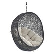 balloon chair Modway Furniture Daybeds and Lounges Black Beige