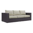 metal outdoor chaise Modway Furniture Sofa Sectionals Outdoor Lounge and Lounge Sets Espresso Beige