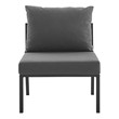 aluminium outdoor corner sofa Modway Furniture Sofa Sectionals Gray Charcoal
