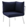 double chaise outdoor furniture Modway Furniture Sofa Sectionals White Navy