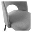 fabric dining chairs with black legs Modway Furniture Dining Chairs Black Light Gray