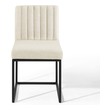 fur dining chairs Modway Furniture Dining Chairs Black Beige