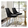 velour dining chairs Modway Furniture Dining Chairs Gold Black
