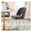 fabric dining chairs with arms Modway Furniture Dining Chairs Charcoal