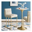 brown leather stools with backs Modway Furniture Bar and Counter Stools Gold Beige