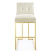 leather bar height stools Modway Furniture Bar and Counter Stools Gold Ivory