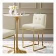 leather bar height stools Modway Furniture Bar and Counter Stools Gold Ivory