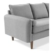 mid century leather sofa with chaise Modway Furniture Sofas and Armchairs Light Gray