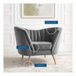 leather accent armchair Modway Furniture Sofas and Armchairs Gray